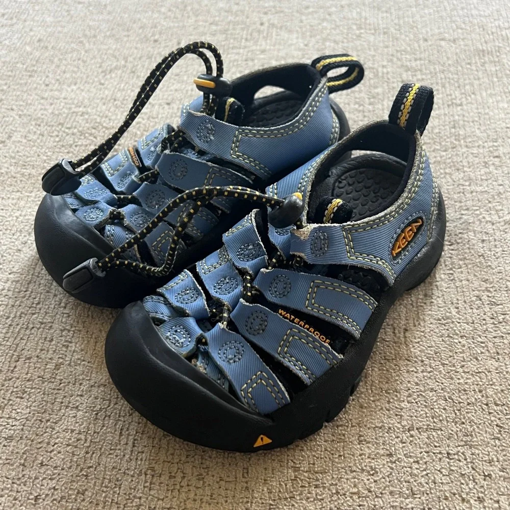 KEEN Newport H2 Kids Blue Yellow Waterproof Hiking Water Sandals Size 10 Toddler